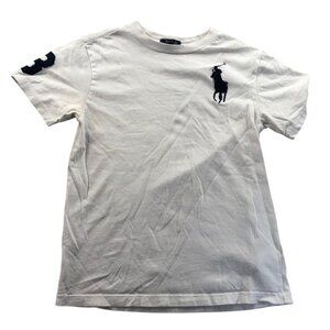 Polo Ralph Lauren Boys T-Shirt Medium Short Sleeve Classic White Tee Logo Casual